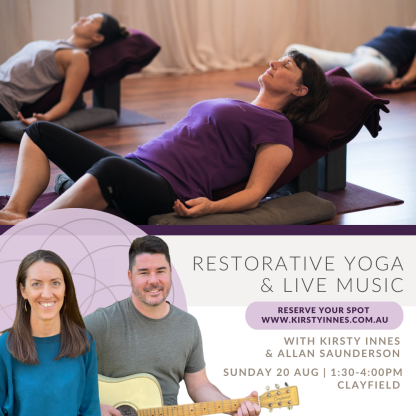 restorative yoga and music event Clayfield brisbane